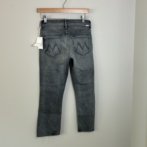 Mother Insider Crop Jean Step Fray Jean Huntress Grey Sz 28 NEW - Picture 7 of 14